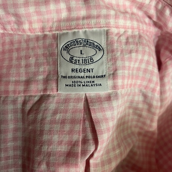 Brook’s Brothers Regent, linen, short sleeve mens’ sz Lg - Picture 3 of 4